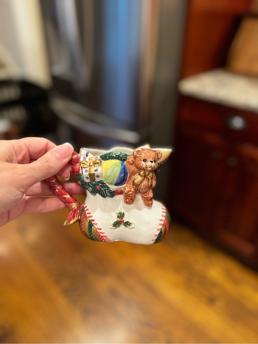 Fitz & FloydHand-Painted Christmas Stocking Creamer